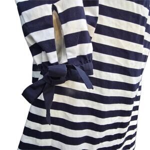 Striped Dress J. Crew Plus Size XXL Navy Ivory Off Shoulder Cotton Muslin Bows